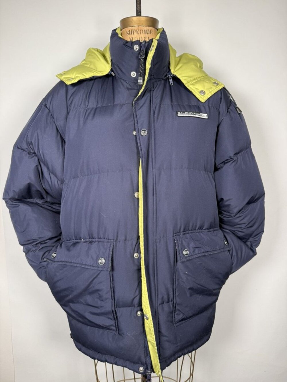 Vintage Y2K Balenciaga Sports Reversible Long Puffer Jacket